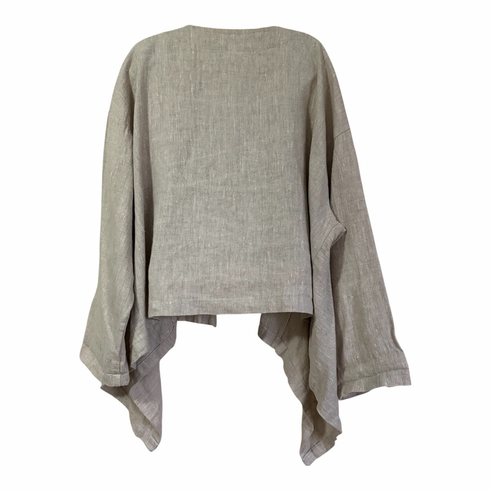 Bryn Walker Beige Linen Single Button Jacket Shru… - image 3